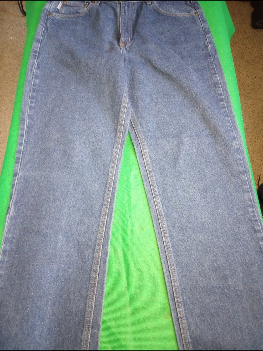 Carhartt Blue Denim Traditional Work Jeans Size 36x34